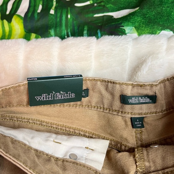 NWT Wild Fable Sz 6 Dusty Gold Button Fly Denim Cut-Off High Waist Jean Shorts - Picture 4 of 12